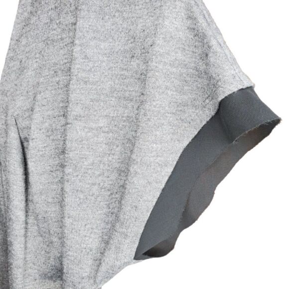 Simply Vera Vera Wang Dark Gray Tie Belt Dress with Pleats and Black Sheer Edges - Picture 5 of 13